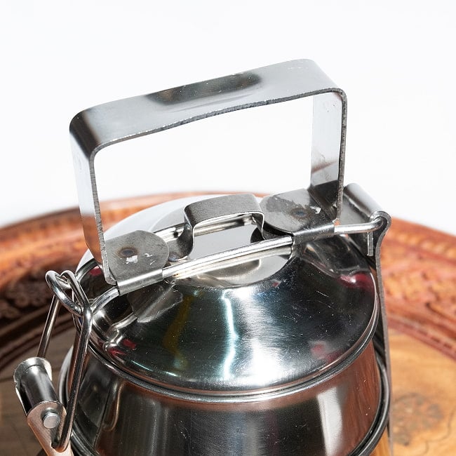 【2段】インドの弁当箱[18cm] 10 - 上からの写真です