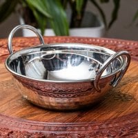 槌目仕上げのステンレスカダイ (直径:約13cm)