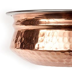 美しい槌目銅装飾仕上げ カダイ（直径：約13cm） - サブ5