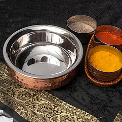 美しい槌目銅装飾仕上げ カダイ（直径：約15cm） - サブ2