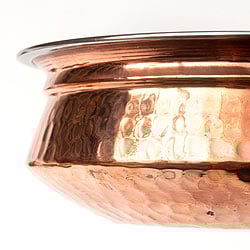 美しい槌目銅装飾仕上げ カダイ（直径：約15cm） - サブ4