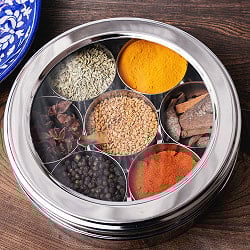 中が見える円形スパイスボックス[20.5cm]　蓋シースルータイプ　スパイスケース - サブ2