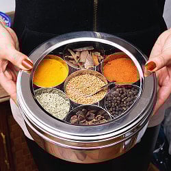 中が見える円形スパイスボックス[20.5cm]　蓋シースルータイプ　スパイスケース - サブ3