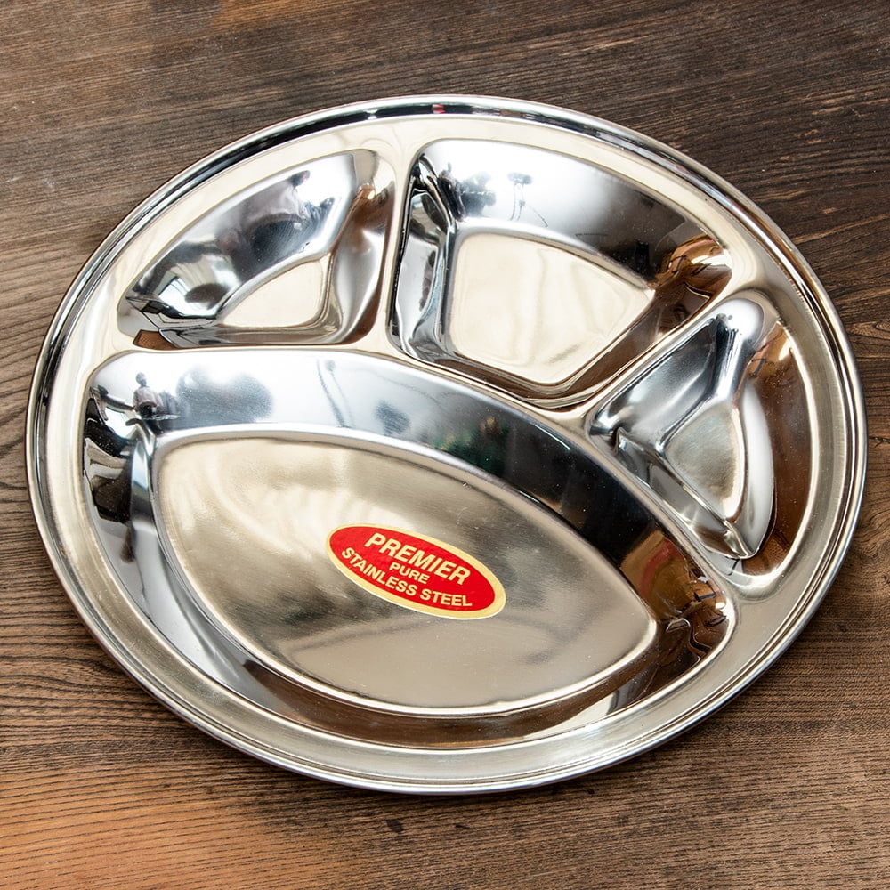 カレー 皿 インド ランチプレート 分割 カレー丸皿(33cm)良品質 カレー皿 ターリー チャイ チャイカップ :ID-TBLWR-237:インド・アジア雑貨ティラキタ  通販 
