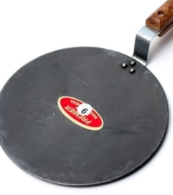 鋼鉄製のチャパティパン[木の把手付き] - サブ3