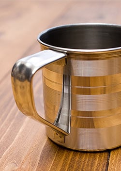 ステンレスの取手付コーヒーカップ [小:8cm×8.4cm 約500ml] - サブ3