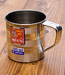 ステンレスの取手付コーヒーカップ [小:直径8cm×高さ8.4cm 約500ml]の商品写真