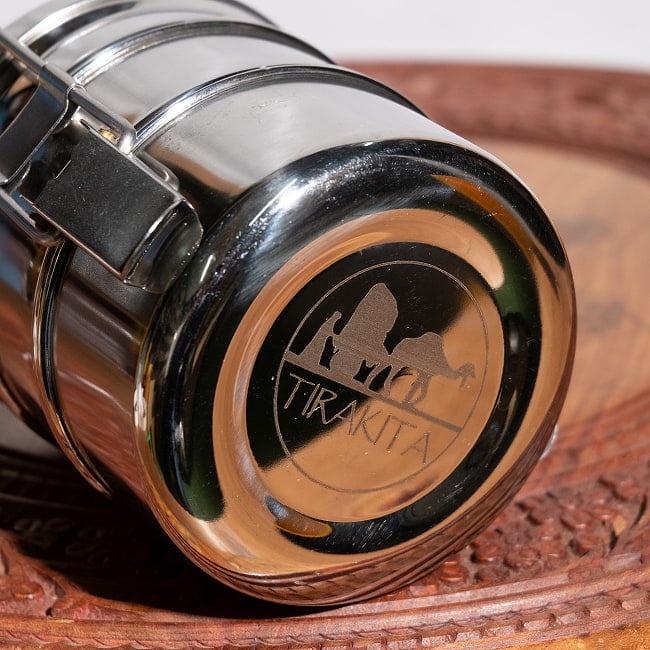 3段インド弁当箱 【少し小盛りサイズ 直径:約10cm 高さ:約12cm】 11 - 底面の様子