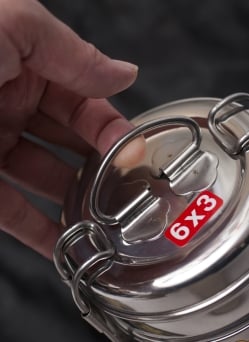 3段インド弁当箱 【少し小盛りサイズ 直径:約10cm 高さ:約12cm】 - サブ5