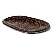 バリのシナモン飾り皿　楕円皿　の商品写真