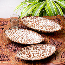 シナモンが香る飾り皿 楕円 3枚セットの商品写真