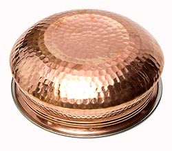 [インド品質・凹みあり]美しい槌目銅装飾仕上げ カダイ（直径：約23cm） - サブ3