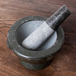 タイの石臼　クロックヒン　スパイスグラインダー〔No.6〕【直径：15.5cm程度　高さ：約10cm程度】 - サブ2