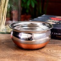 ハンディ - インドの鍋〔直径:約13.3cm 約600ml〕