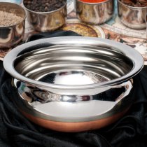 [大決算セール]ハンディ - インドの鍋【直径約16.5cm】