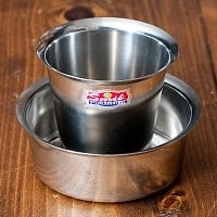 南インドのコーヒーカップとソーサーセット〔直径:約9.5cm〕