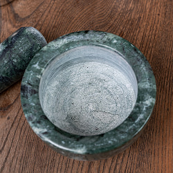 大理石のスパイスグラインダー [直径：約10cm 高さ:約7.5cm] - サブ4