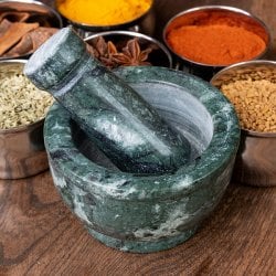 大理石のスパイスグラインダー [直径：約10cm 高さ:約7.5cm]