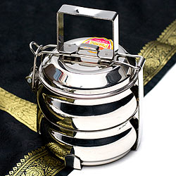 【2段】インドの弁当箱 ベーグル型[約17.5cm(取手含む)] - サブ3