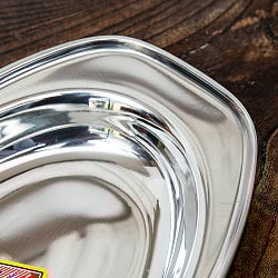 インドのステンレス製　オーバルプレート[約22cm×13.5cm] - サブ2