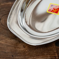 インドのステンレス製　オーバルプレート[約22cm×13.5cm] - サブ3