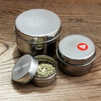 【大中小の3個セット】ステンレスのマサラケース・小物入れ