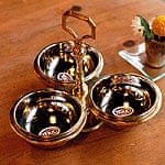 持ち手付き！インドのピクルスホルダー【槌目仕上げのスプーンおまけ付き】の商品写真