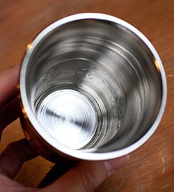 インドの鎚目付き銅装飾コップ【高さ：12cm×直径：8.8cm 約400ml】 - サブ2