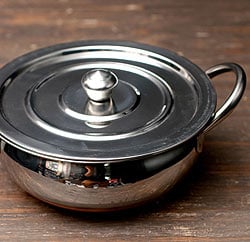 【蓋と持ち手付き】ハンディ - インドの鍋【直径約20cm】 - サブ4