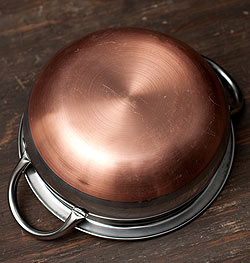 【蓋と持ち手付き】ハンディ - インドの鍋【直径約20cm】 - サブ5