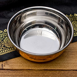 インドの銅装飾　高級カトリ【高さ：約3.8cm×直径：約8.8cm　約150ml】 - サブ2