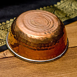 インドの銅装飾　高級カトリ【高さ：約3.8cm×直径：約8.8cm　約150ml】 - サブ4