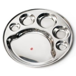 6分割カレー丸皿　猫の肉球型[直径約32cm] - サブ3