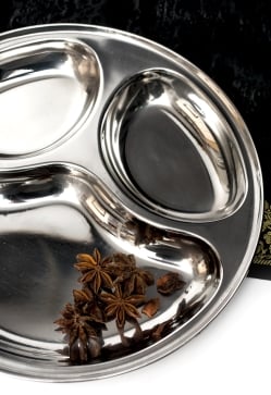 小さめの3分割カレー丸皿 パオバジ[直径約26cm] - サブ2