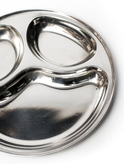 小さめの3分割カレー丸皿 パオバジ[直径約26cm] - サブ4