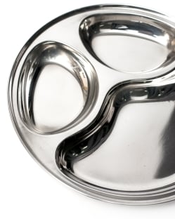 小さめの3分割カレー丸皿 パオバジ[直径約26cm] - サブ5