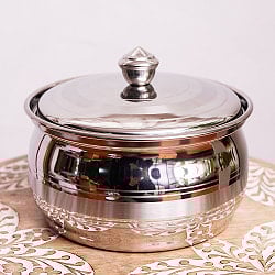 クリシュナポット- インドの鍋・ハンディ【直径約15.5cm】 - サブ2