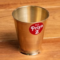 インドの礼拝用 ブラス製 プージャグラス カップ[6.5cm]