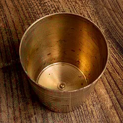 インドの礼拝用 ブラス製 プージャグラス カップ[5cm x 4.5cm] - サブ3