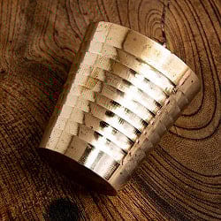 インドの礼拝用 ブラス製 プージャグラス カップ[5cm x 4.5cm] - サブ4