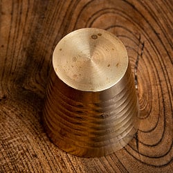 インドの礼拝用 ブラス製 プージャグラス カップ[5cm x 4.5cm] - サブ5