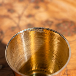 インドの礼拝用 ブラス製 プージャグラス カップ[約5cm] - サブ5