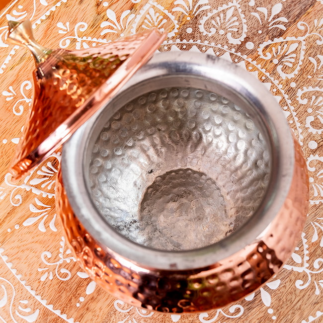 [インド品質・訳あり]高級ハンディカダイ - インドの鍋〔直径15.5cm　約1200ml〕 6 - 内部の写真です