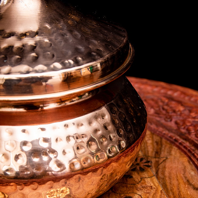 [インド品質]【蓋の取っ手なし】高級ハンディカダイ - インドの鍋【直径18cm】 4 - 写真