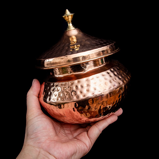 [インド品質]【蓋の取っ手なし】高級ハンディカダイ - インドの鍋【直径18cm】 6 - 写真