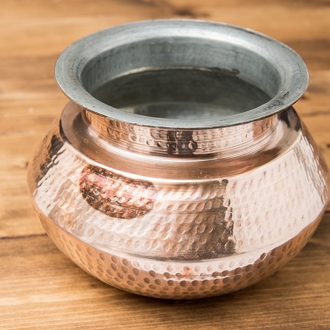 [インド品質]【蓋の取っ手なし】高級ハンディカダイ - インドの鍋【直径18cm】 9 - 写真