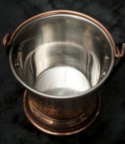 槌目付き 銅装飾のアイスペール　カレーサーバー 　直径：約10.5cm 高さ：約11cm - サブ2