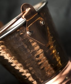 槌目付き 銅装飾のアイスペール　カレーサーバー 　直径：約10.5cm 高さ：約11cm - サブ4