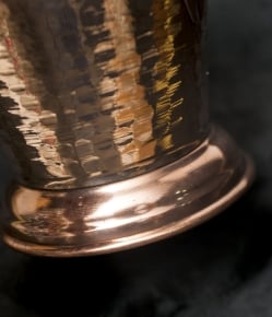 槌目付き 銅装飾のアイスペール　カレーサーバー 　直径：約10.5cm 高さ：約11cm - サブ5