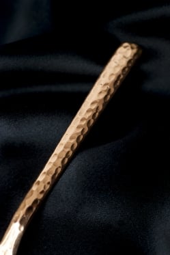 銅装飾槌目仕上げティースプーン　ステンレス製　約14.2cm - サブ2
